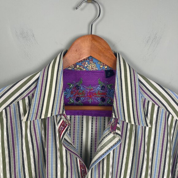 Robert Graham Button Up Long Sleeve Flip Cuff Shirts Lot of 2 Mens Sz. XL - Picture 9 of 9